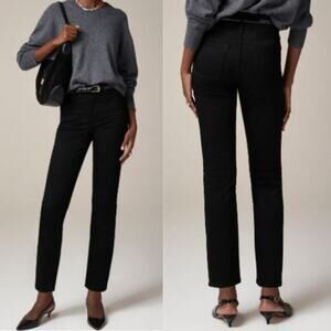 J. Crew Women's Mid Rise Straight Petite Slim Jean CC546 True Black Size P27 NWT